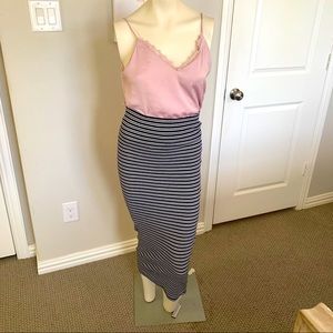 Zara Trafaluc Knit Striped Midi Skirt - MEDIUM